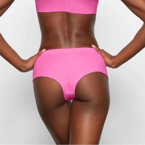 NWT SKIMS Sport Swim Cheeky Bottoms Bikini Taffy Pink Scuba  Sz 3x - Picture 3 of 11